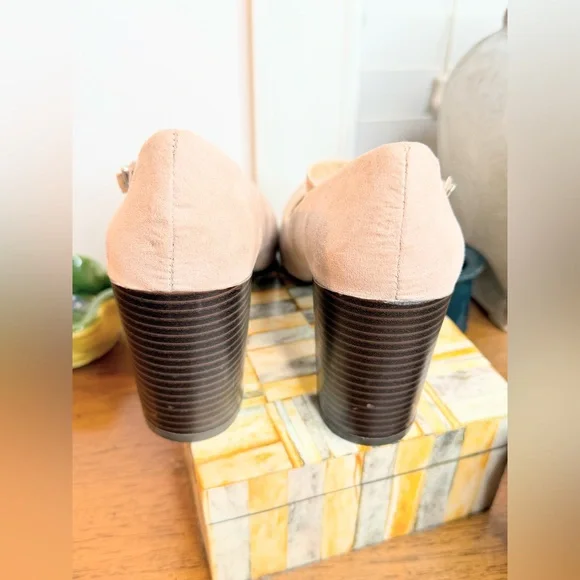 New Directions Champagne Blush Mary Jane Block Heel Pumps Size 6.5 - Picture 7 of 13